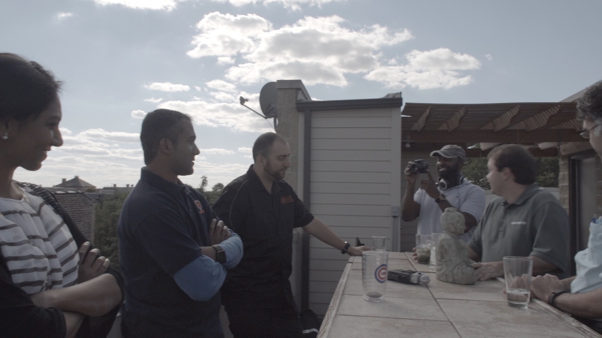 BTS rooftop group scene